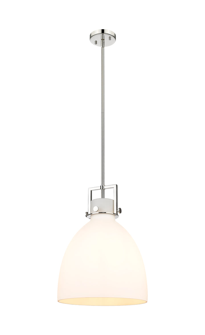 Innovations Lighting Newton Bell 14" Pendant - Polished Nickel Pendants Innovations Lighting White ; Glass Type: Frosted  