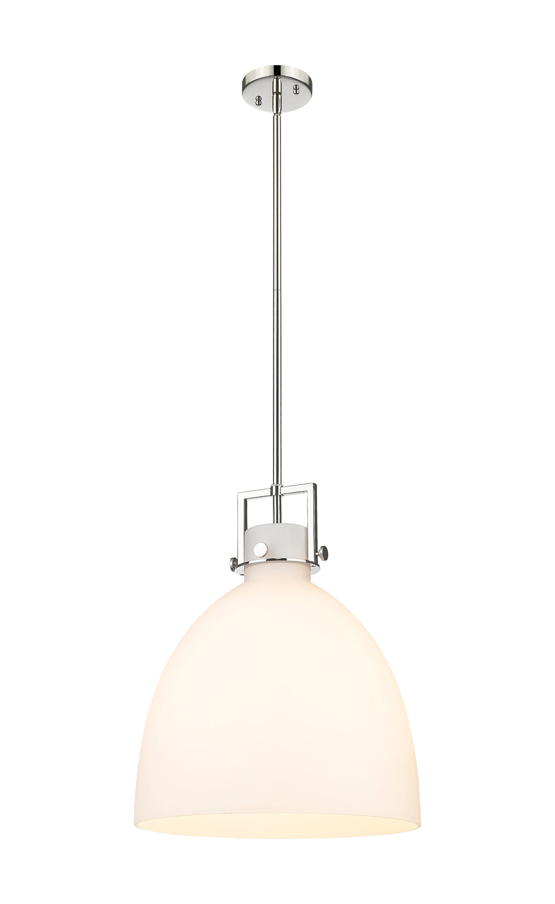 Innovations Lighting Newton Bell 16" Pendant - Polished Nickel Pendants Innovations Lighting White ; Glass Type: Frosted  