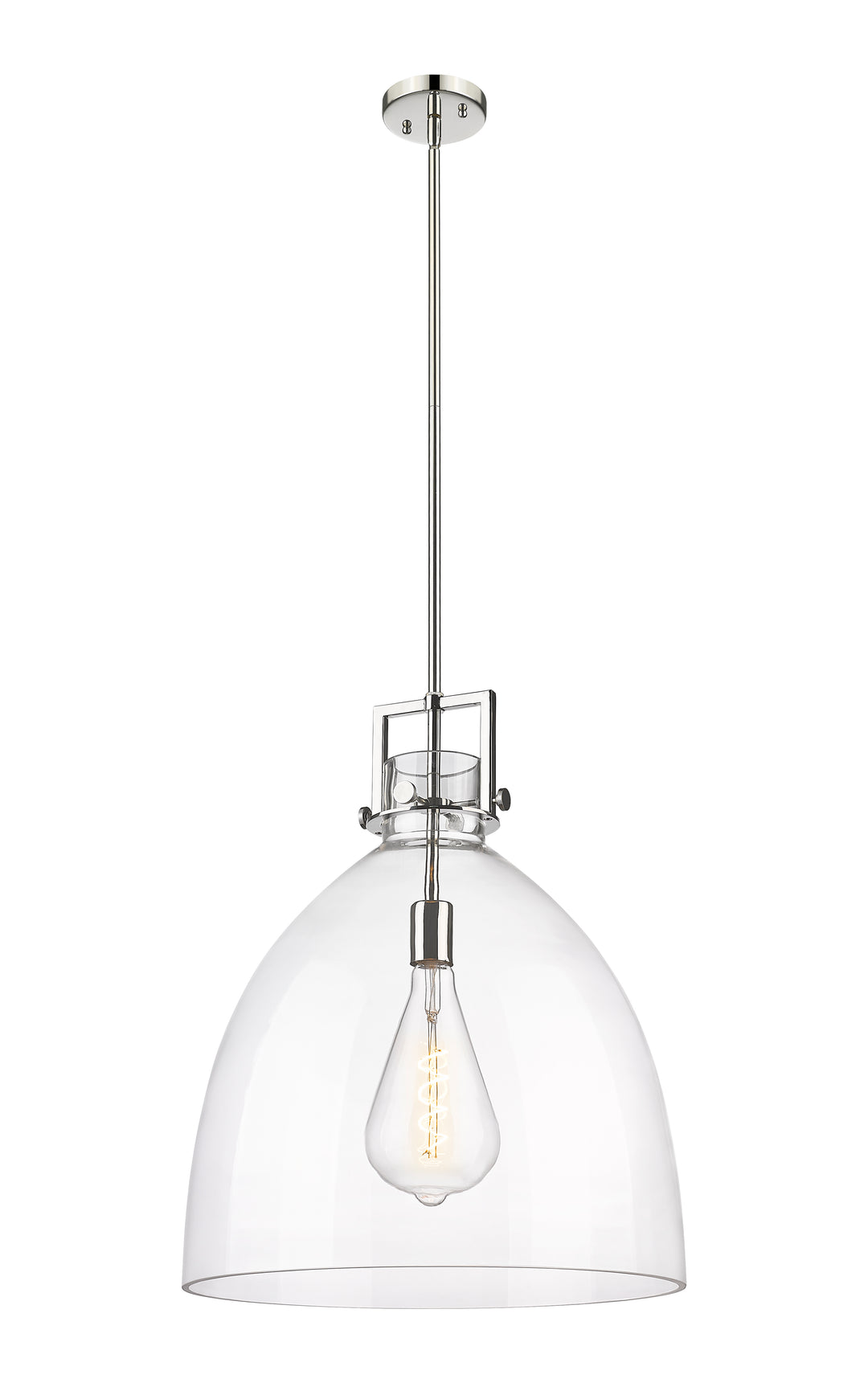 Innovations Lighting Newton Bell 18" Pendant - Polished Nickel Pendants Innovations Lighting Clear ; Glass Type: Clear  