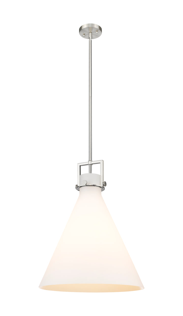 Innovations Lighting Newton Cone 18" Pendant - Brushed Satin Nickel Pendants Innovations Lighting White ; Glass Type: Frosted  