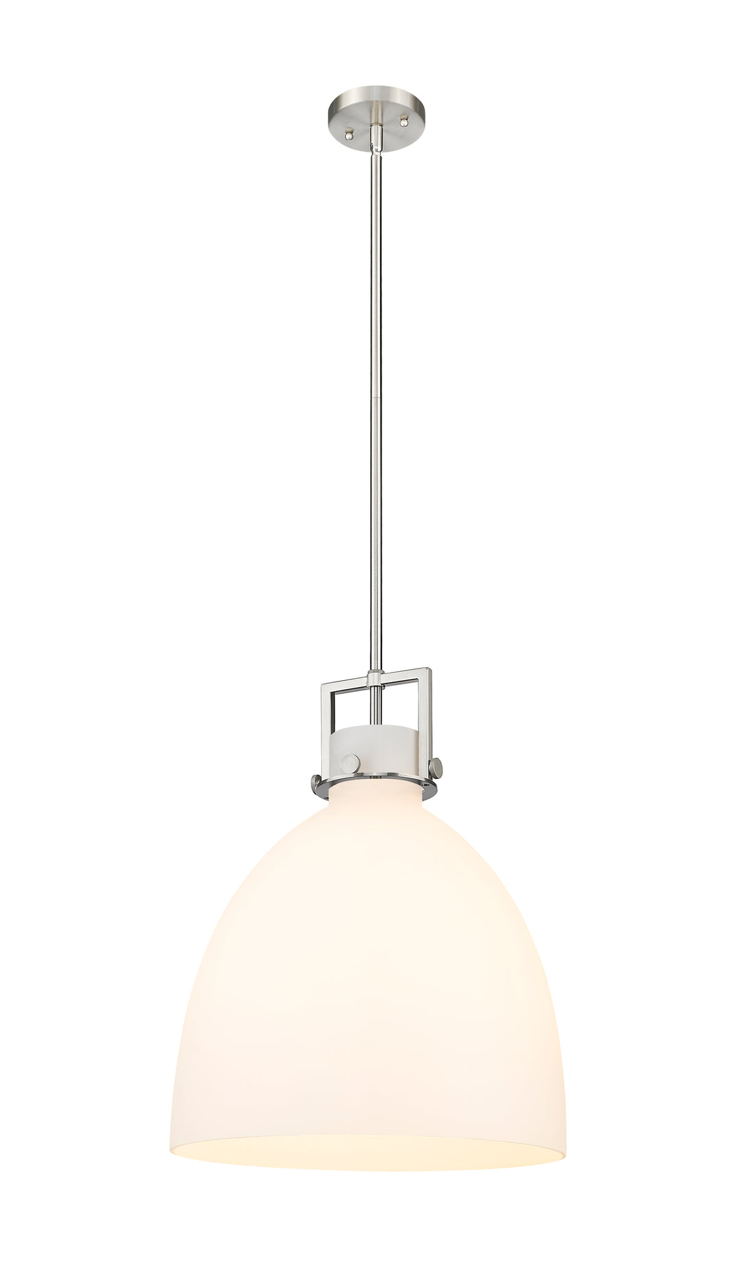 Innovations Lighting Newton Bell 16" Pendant - Satin Nickel Pendants Innovations Lighting White ; Glass Type: Frosted  