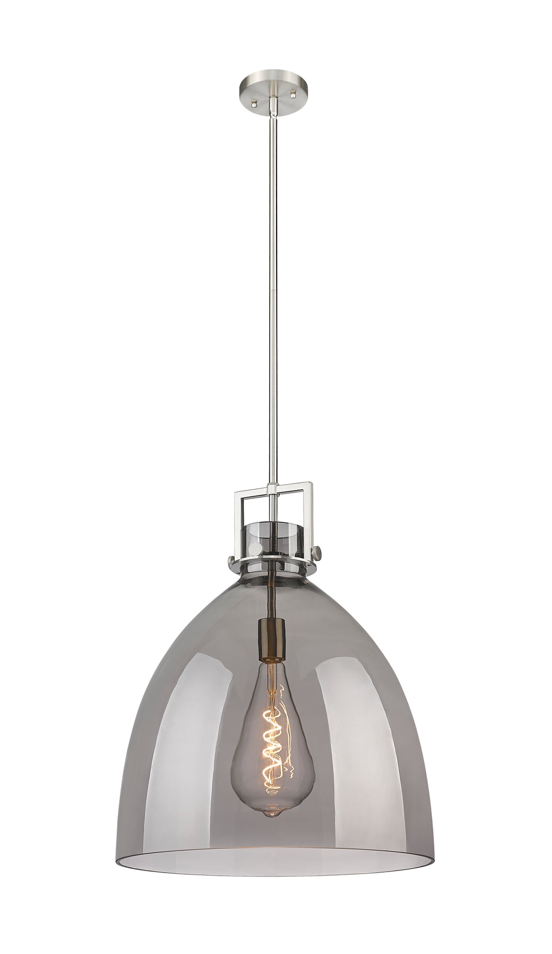 Innovations Lighting Newton Bell 18" Pendant - Satin Nickel Pendants Innovations Lighting   