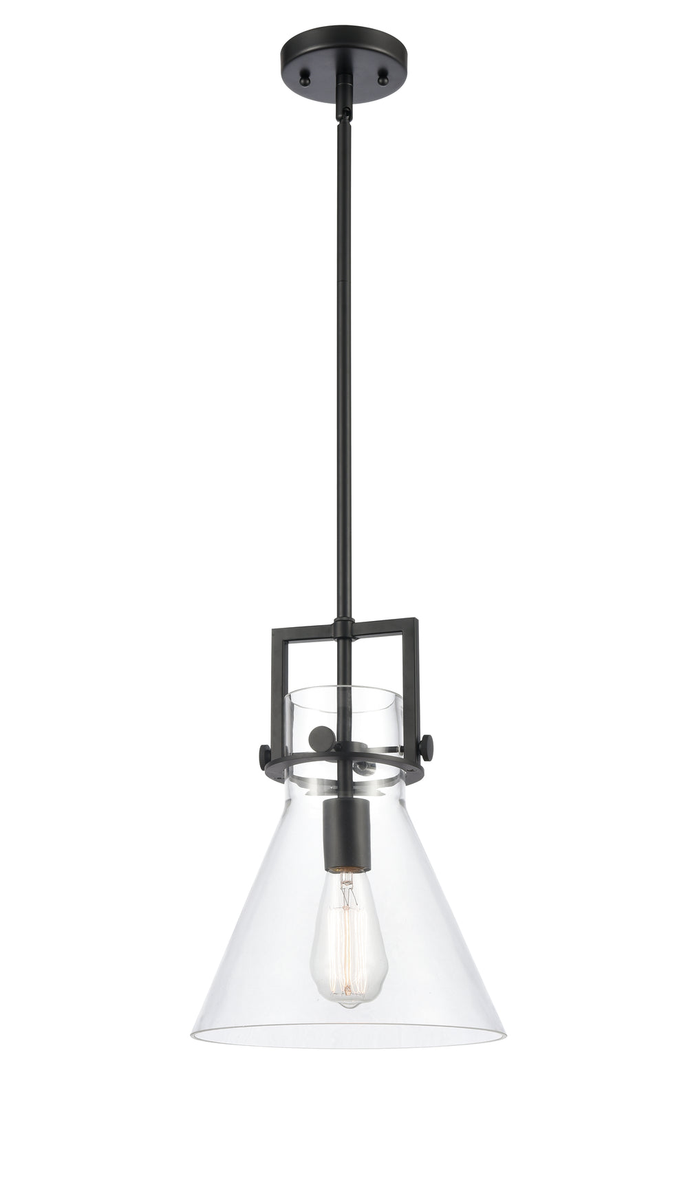 Innovations Lighting Newton Cone Mini Pendant Mini Pendant Innovations Lighting Matte Black Clear Newton Cone 10