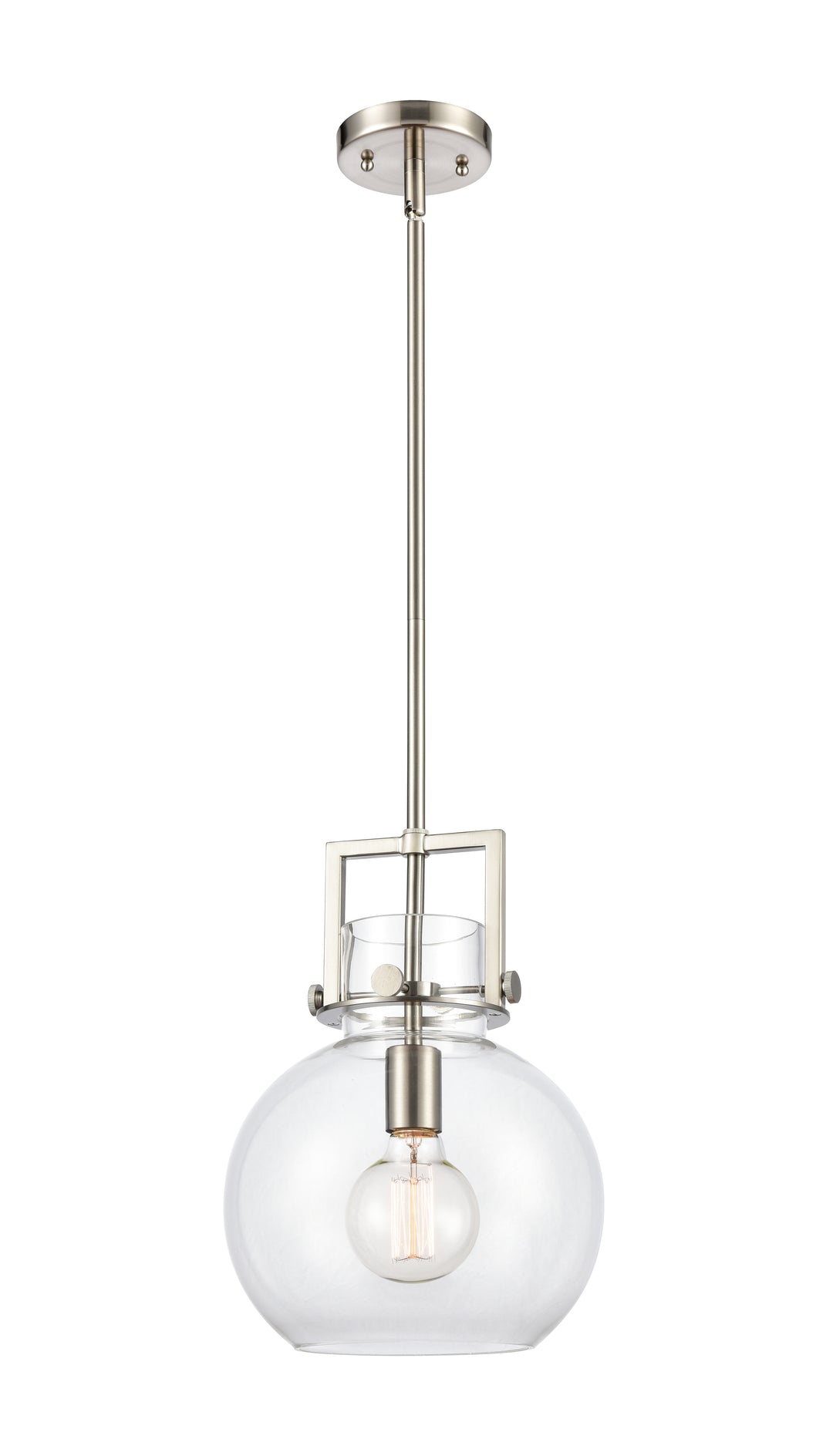 Innovations Lighting Newton Sphere 10" Mini Pendant - Satin Nickel