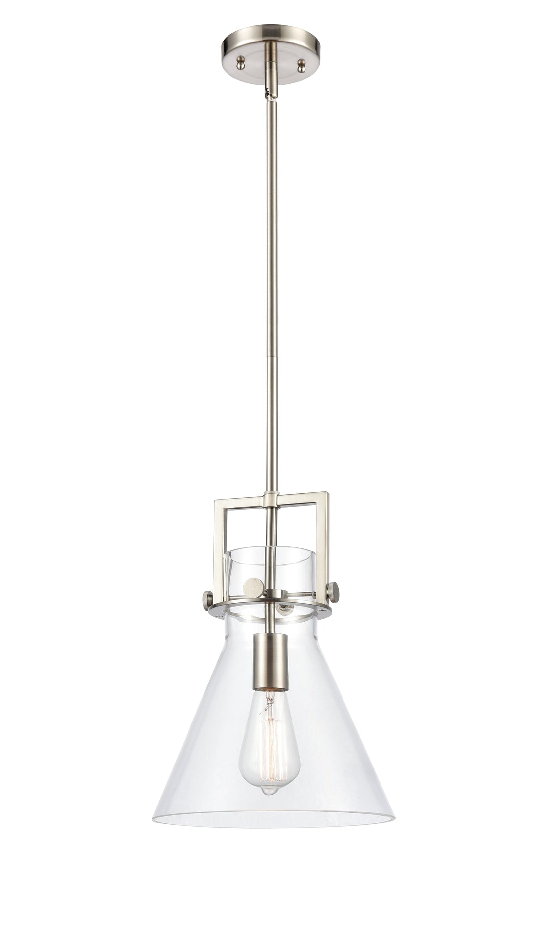 Innovations Lighting Newton Cone 10" Mini Pendant - Satin Nickel