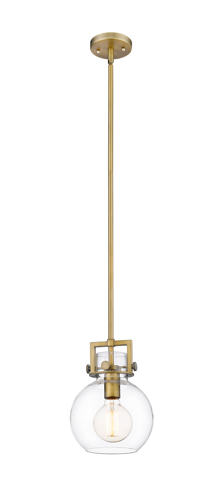 Innovations Lighting Newton Sphere 8" Mini Pendant - Brushed Brass