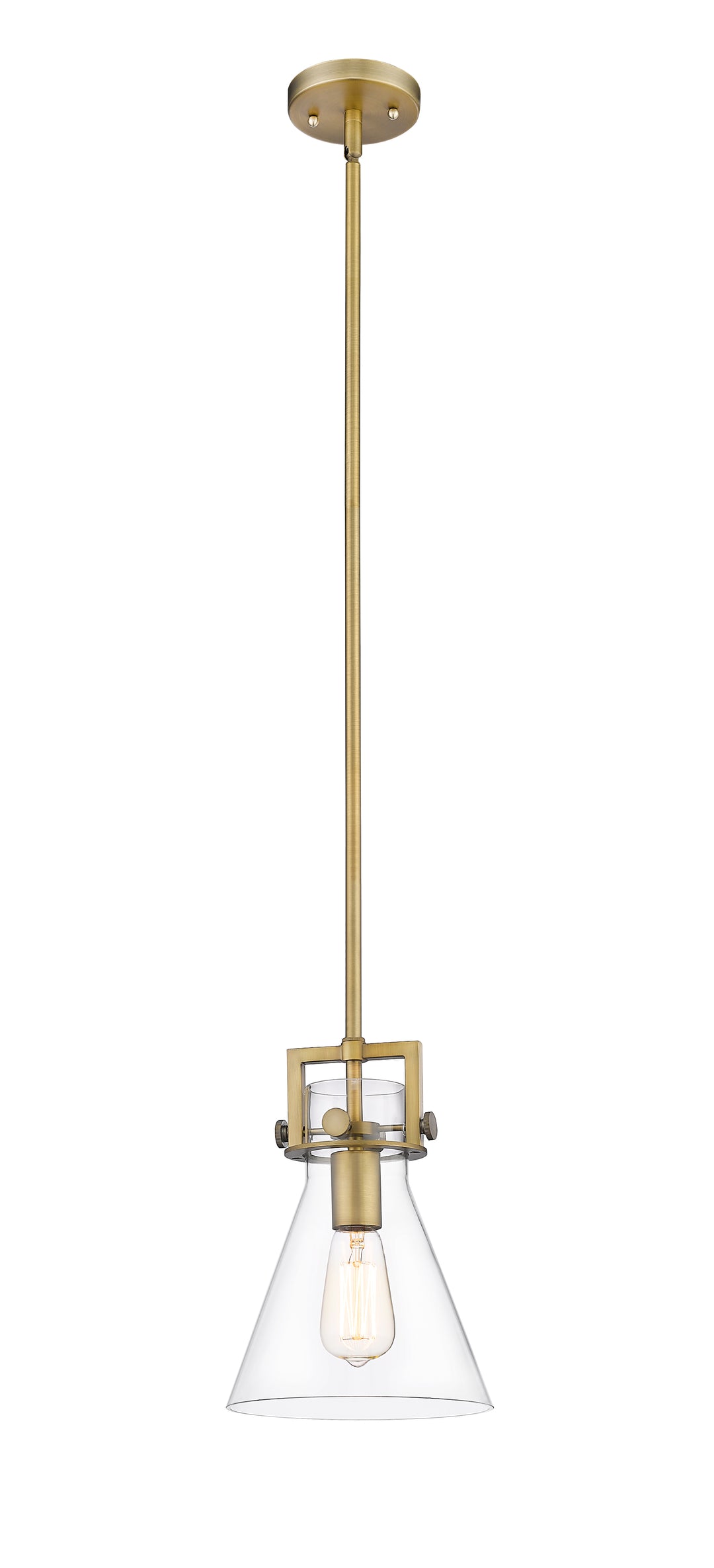 Innovations Lighting Newton Cone 8" Mini Pendant - Brushed Brass