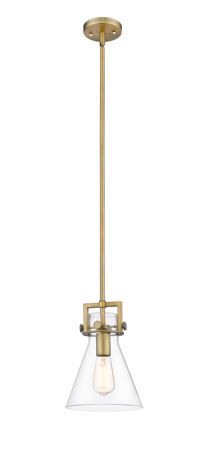 Innovations Lighting Newton Cone 8" Mini Pendant - Brushed Brass