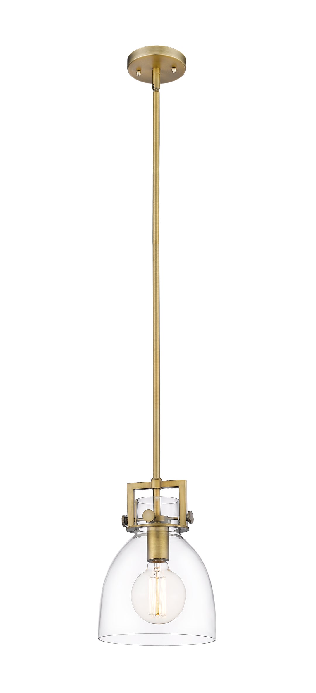 Innovations Lighting Newton Bell 8" Mini Pendant - Brushed Brass
