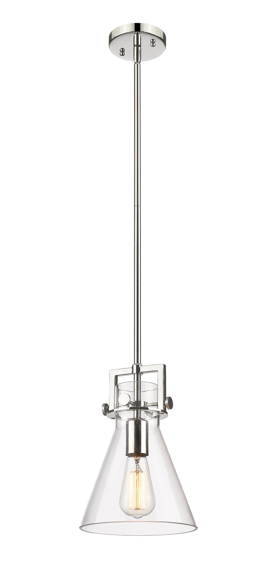 Innovations Lighting Newton Cone 8" Mini Pendant - Polished Nickel