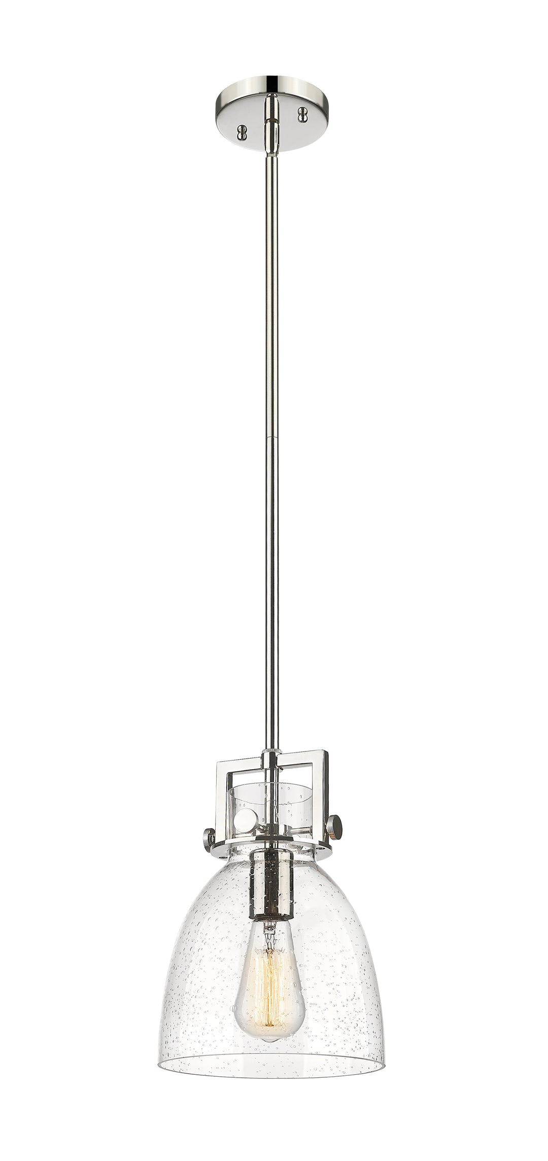 Innovations Lighting Newton Bell 8" Mini Pendant - Polished Nickel