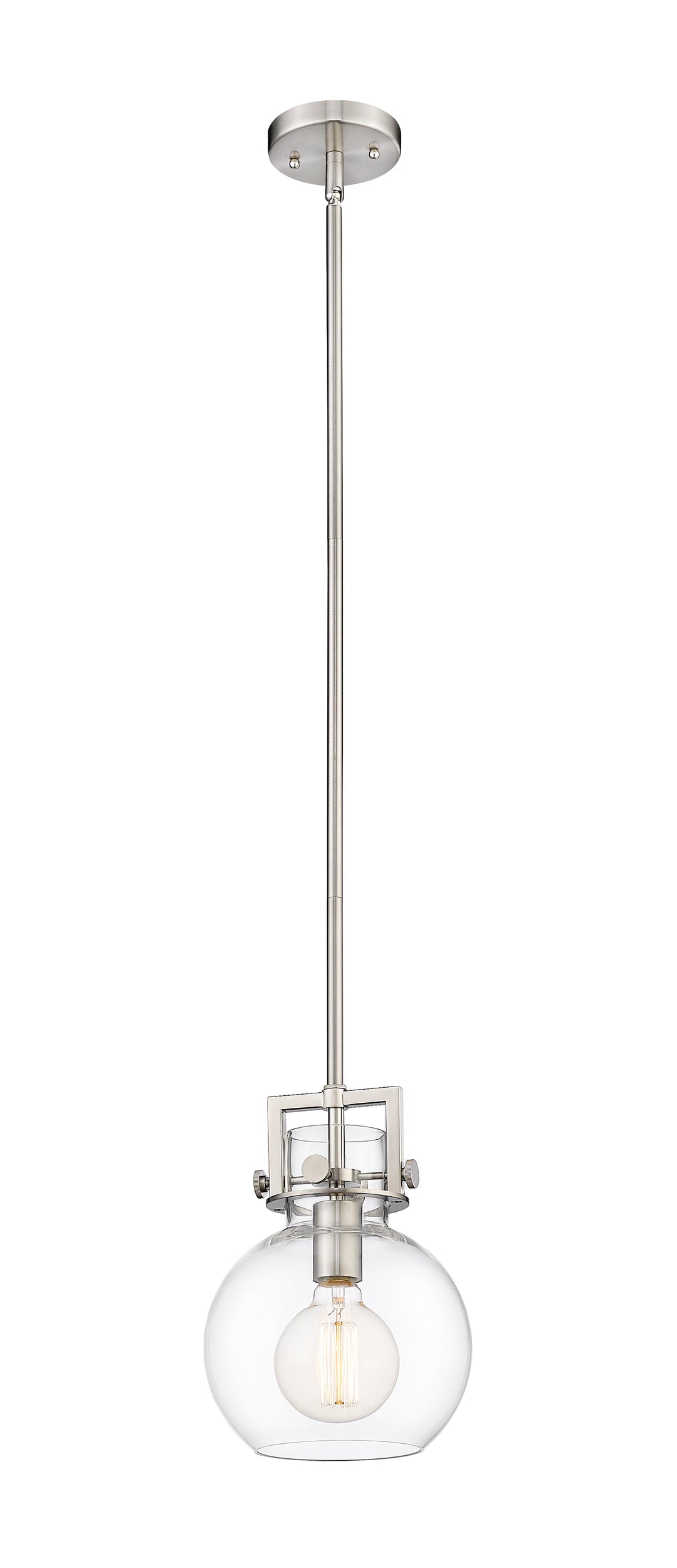 Innovations Lighting Newton Sphere 8" Mini Pendant - Satin Nickel