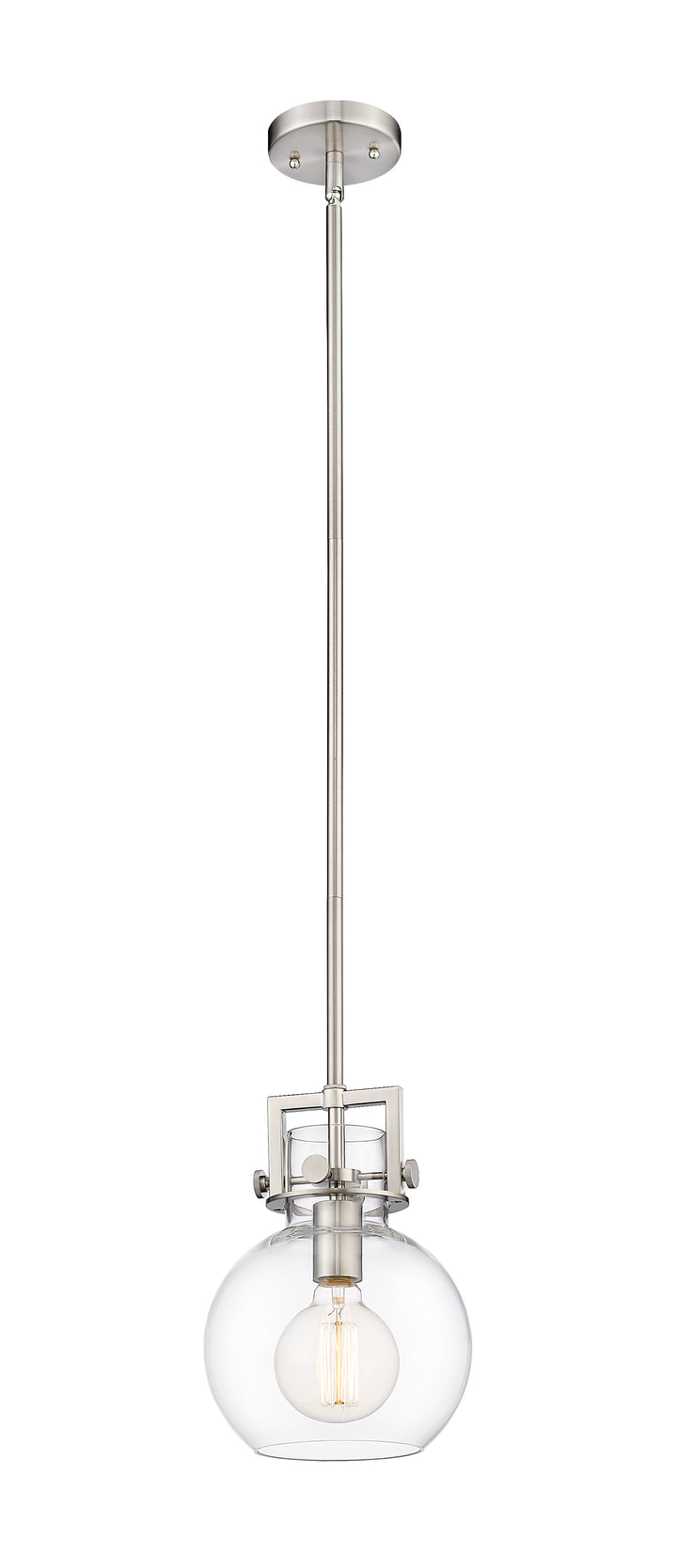 Innovations Lighting Newton Sphere 8" Mini Pendant - Satin Nickel