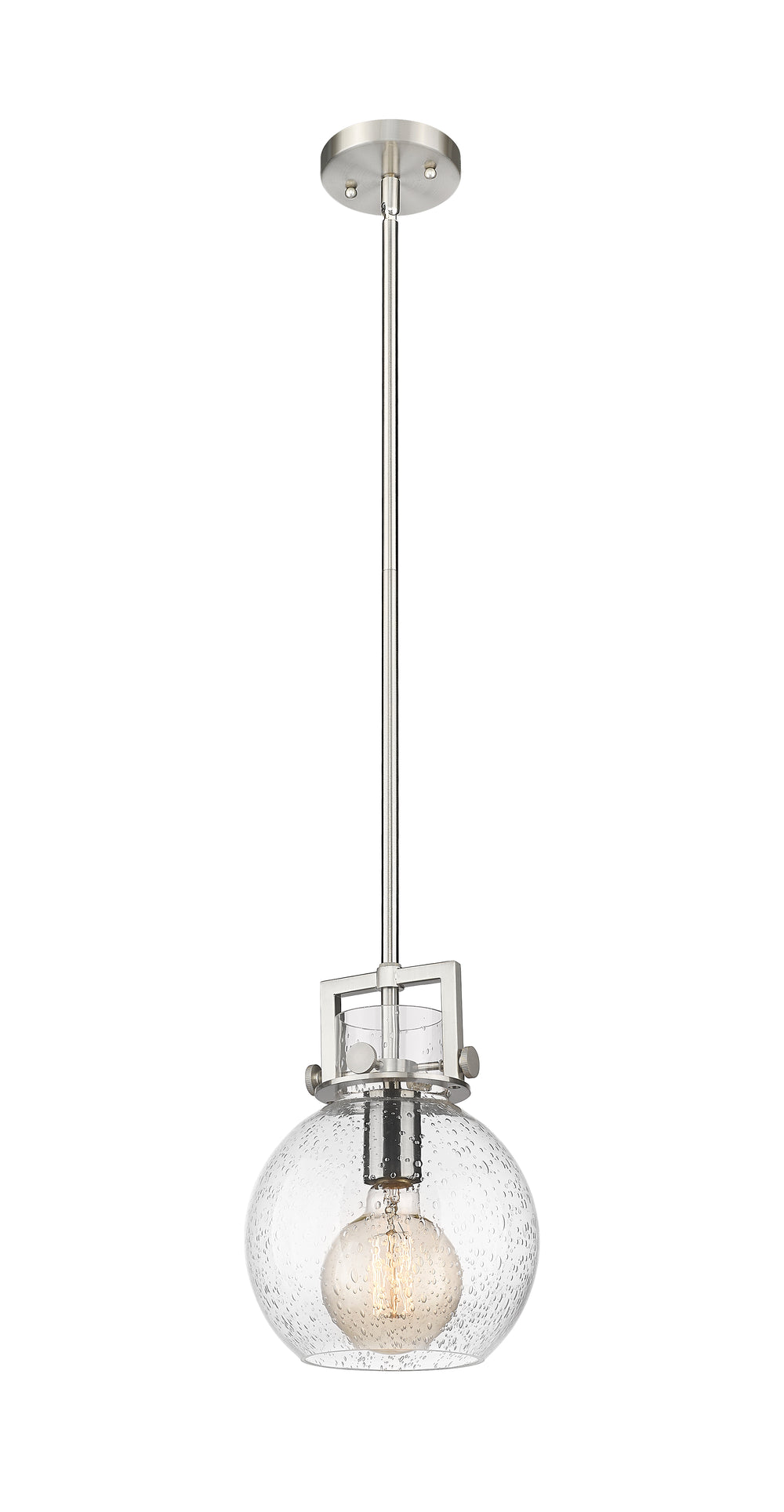Innovations Lighting Newton Sphere 8" Mini Pendant - Satin Nickel