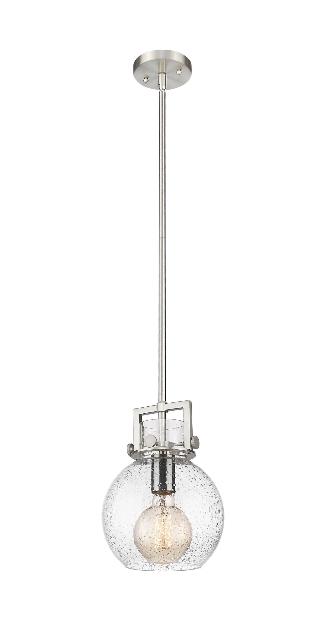 Innovations Lighting Newton Sphere 8" Mini Pendant - Satin Nickel