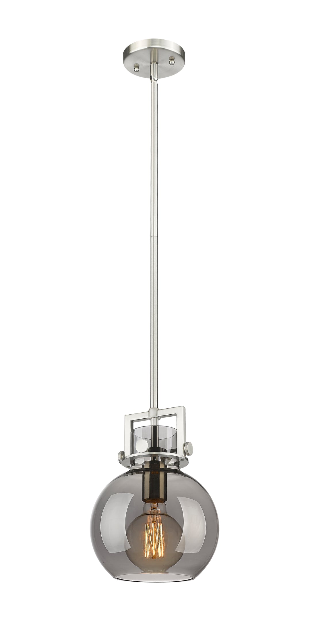 Innovations Lighting Newton Sphere 8" Mini Pendant - Satin Nickel