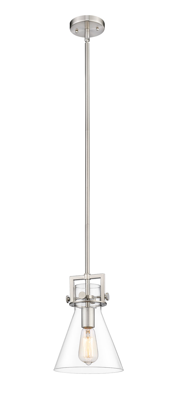 Innovations Lighting Newton Cone 8" Mini Pendant - Satin Nickel
