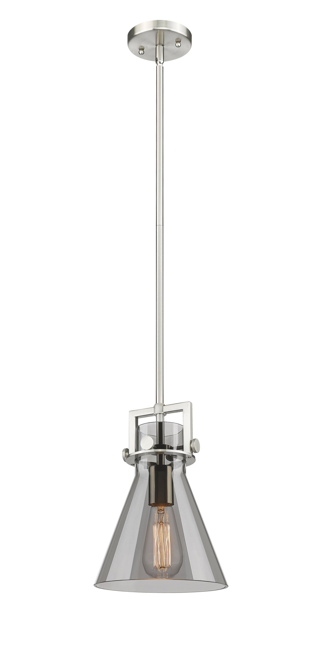 Innovations Lighting Newton Cone 8" Mini Pendant - Satin Nickel