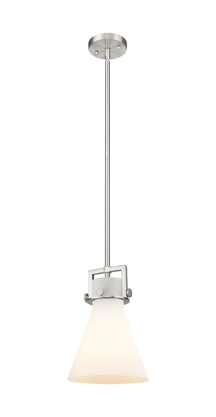 Innovations Lighting Newton Cone 8" Mini Pendant - Satin Nickel
