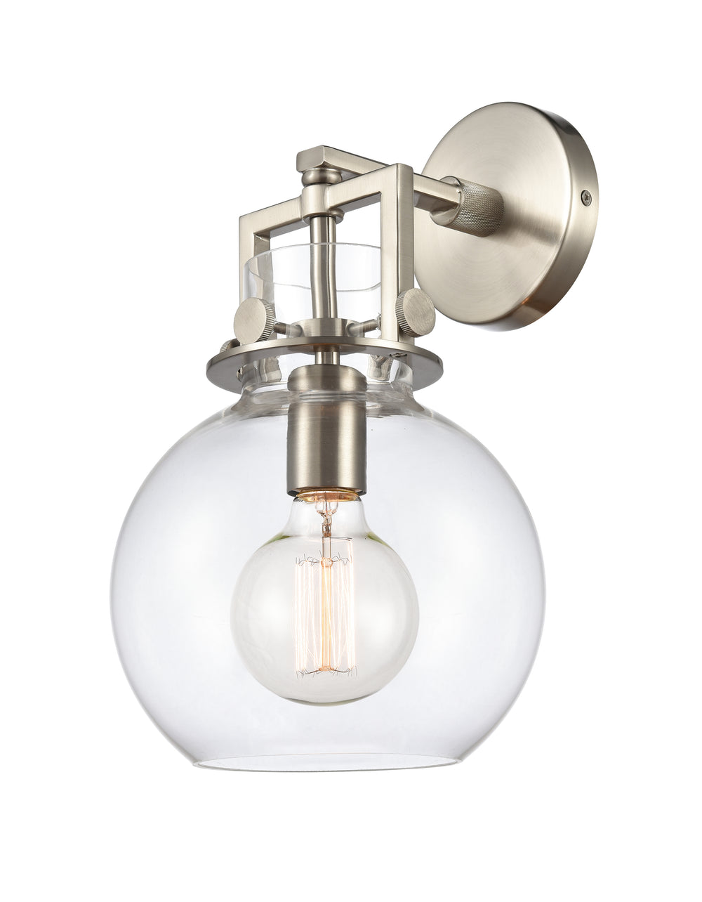 Innovations Lighting Newton Sphere 8" Sconce - Satin Nickel