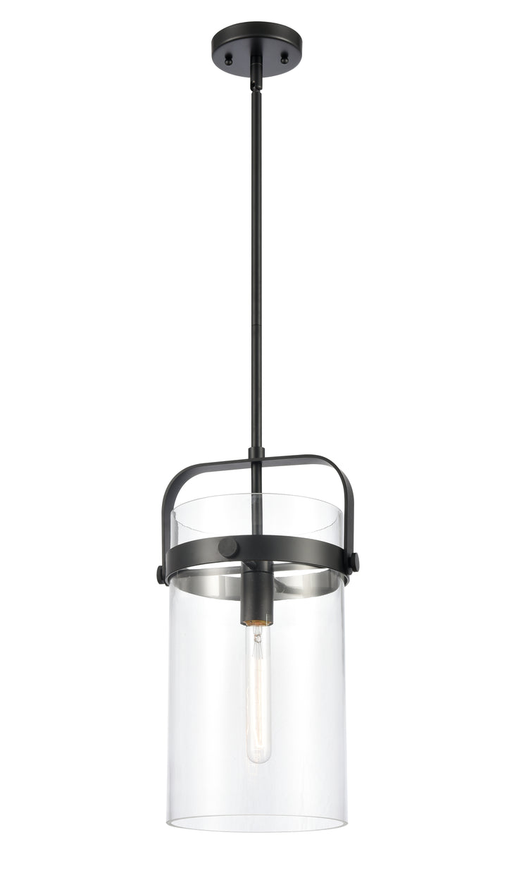 Innovations Lighting Pilaster 8" Mini Pendant - Matte Black Mini-Pendants Innovations Lighting Clear ; Glass Type: Transparent  