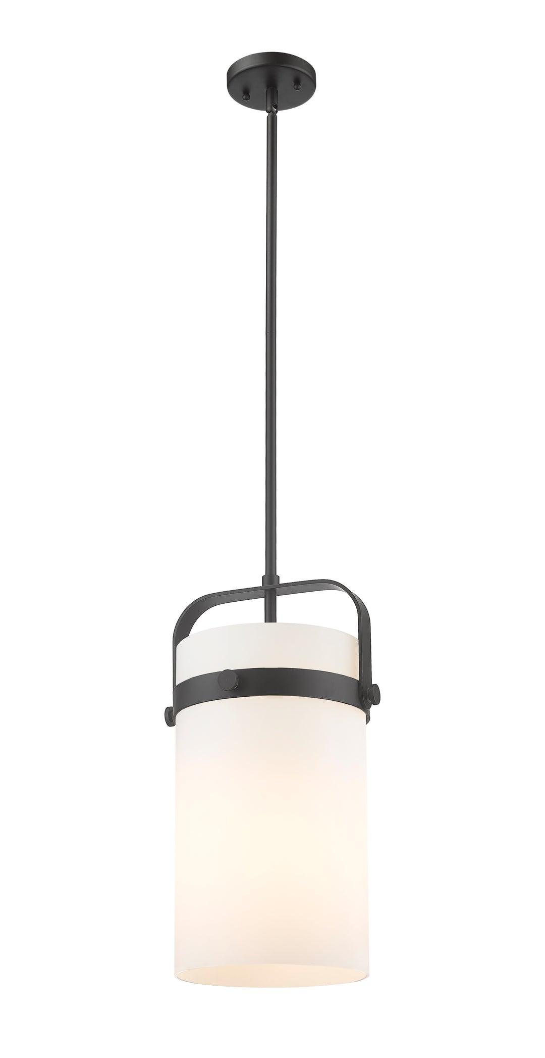 Innovations Lighting Pilaster 8" Mini Pendant - Matte Black Mini-Pendants Innovations Lighting Cased Matte White ; Glass Type: Frosted  