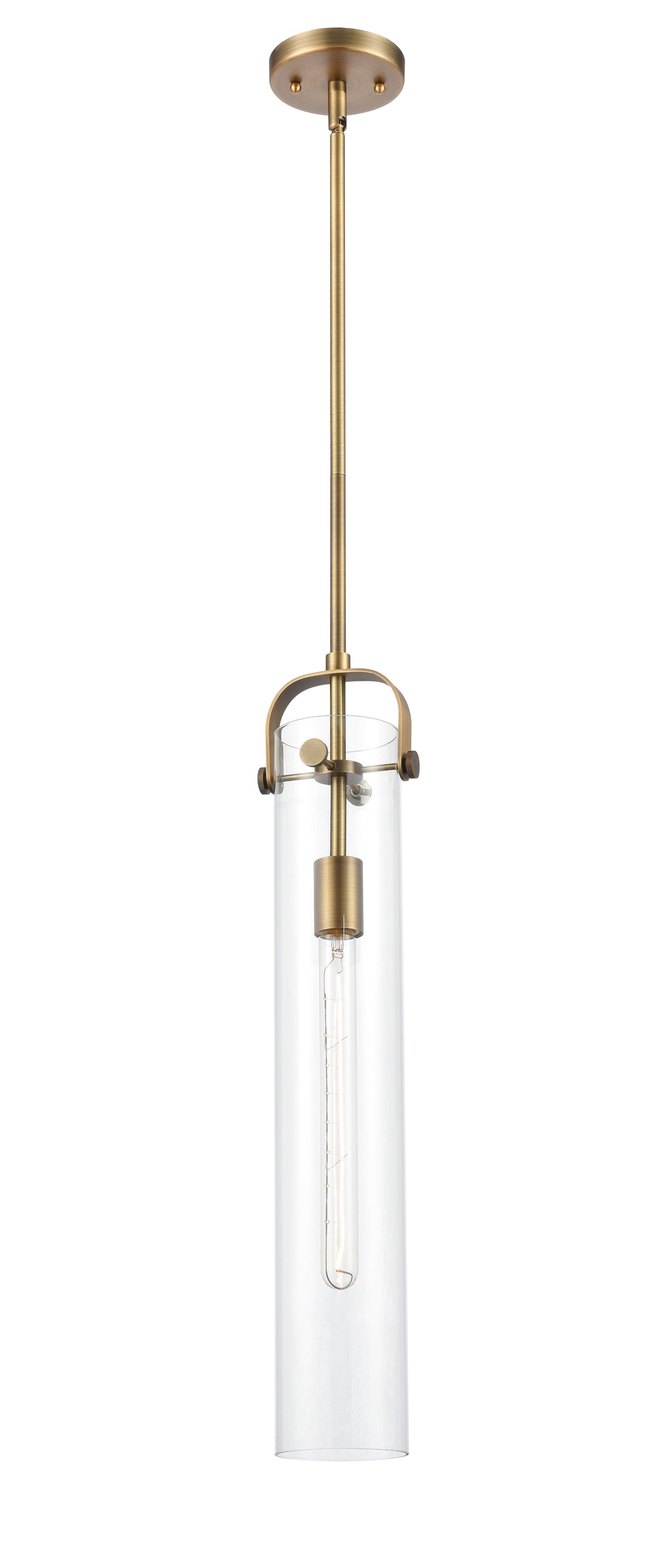 Innovations Lighting Pilaster Pendant Pendant Innovations Lighting Brushed Brass Transparent Clear Pilaster 4.75