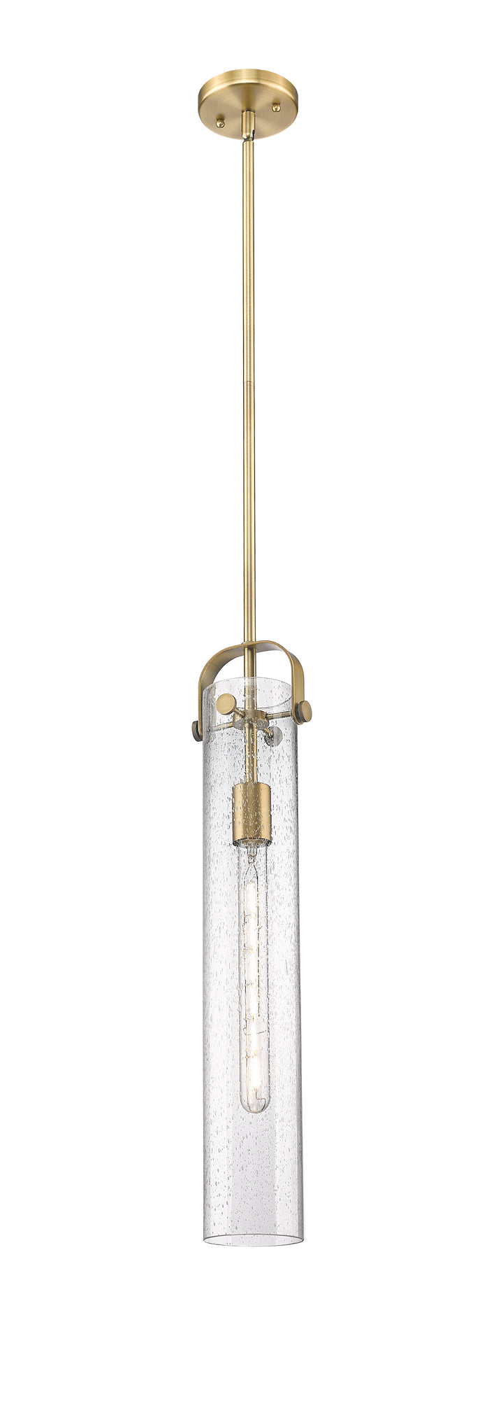 Innovations Lighting Pilaster 4.75" Pendant - Brushed Brass Pendants Innovations Lighting Seedy ; Glass Type: Seedy  