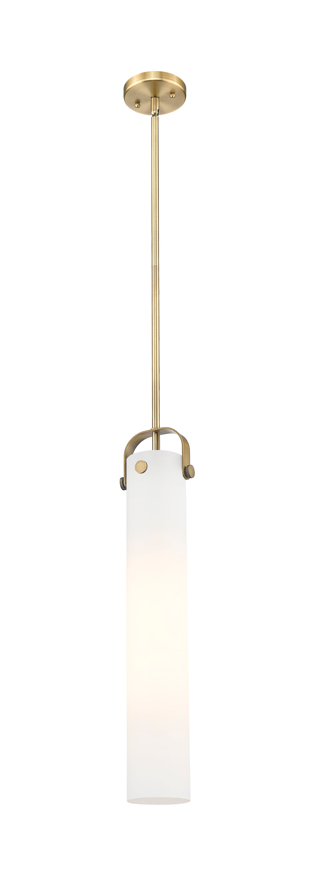 Innovations Lighting Pilaster 4.75" Pendant - Brushed Brass Pendants Innovations Lighting Cased Matte White ; Glass Type: Frosted  