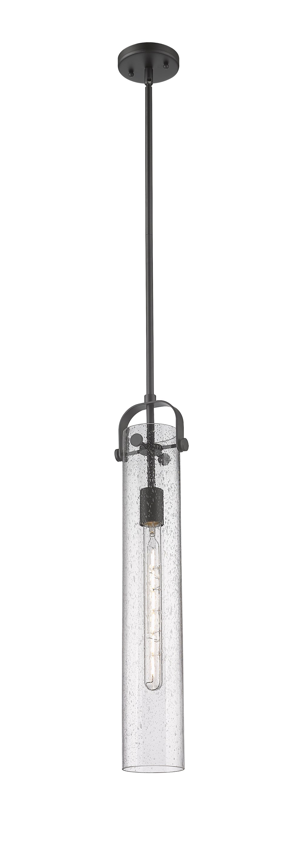 Innovations Lighting Pilaster 4.75" Pendant - Matte Black Pendants Innovations Lighting Seedy ; Glass Type: Seedy  