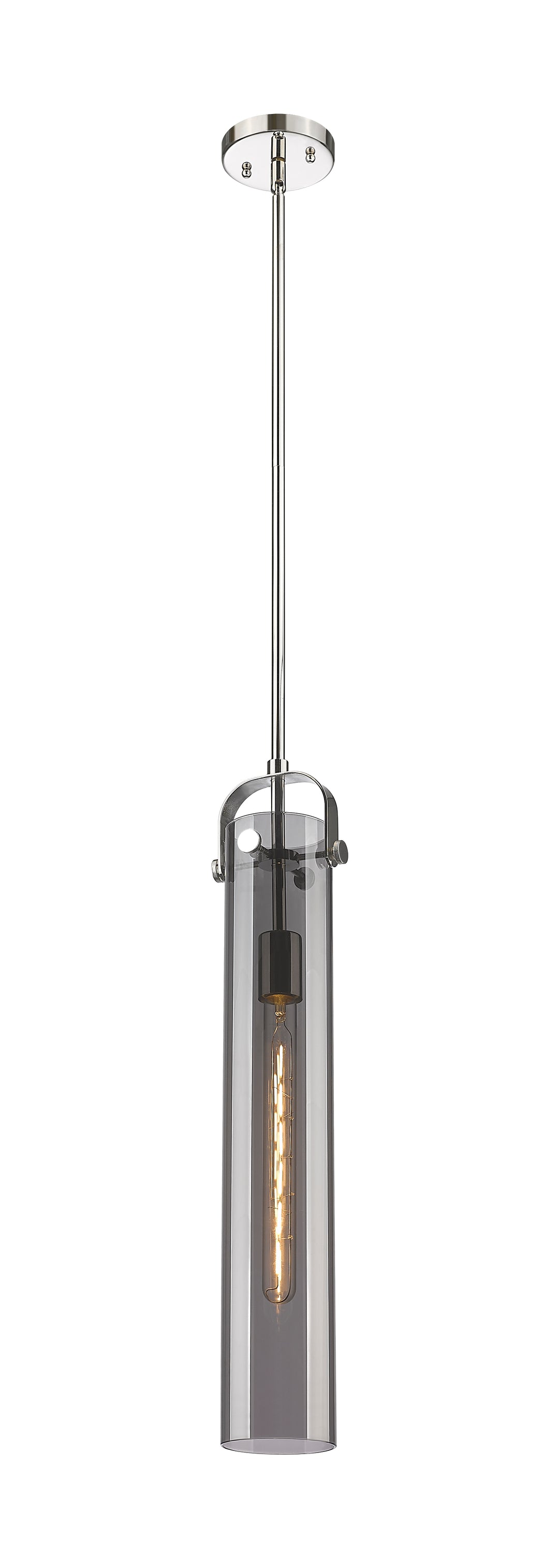 Innovations Lighting Pilaster 4.75" Pendant - Polished Nickel Pendants Innovations Lighting Light Smoke ; Glass Type: Smoked  