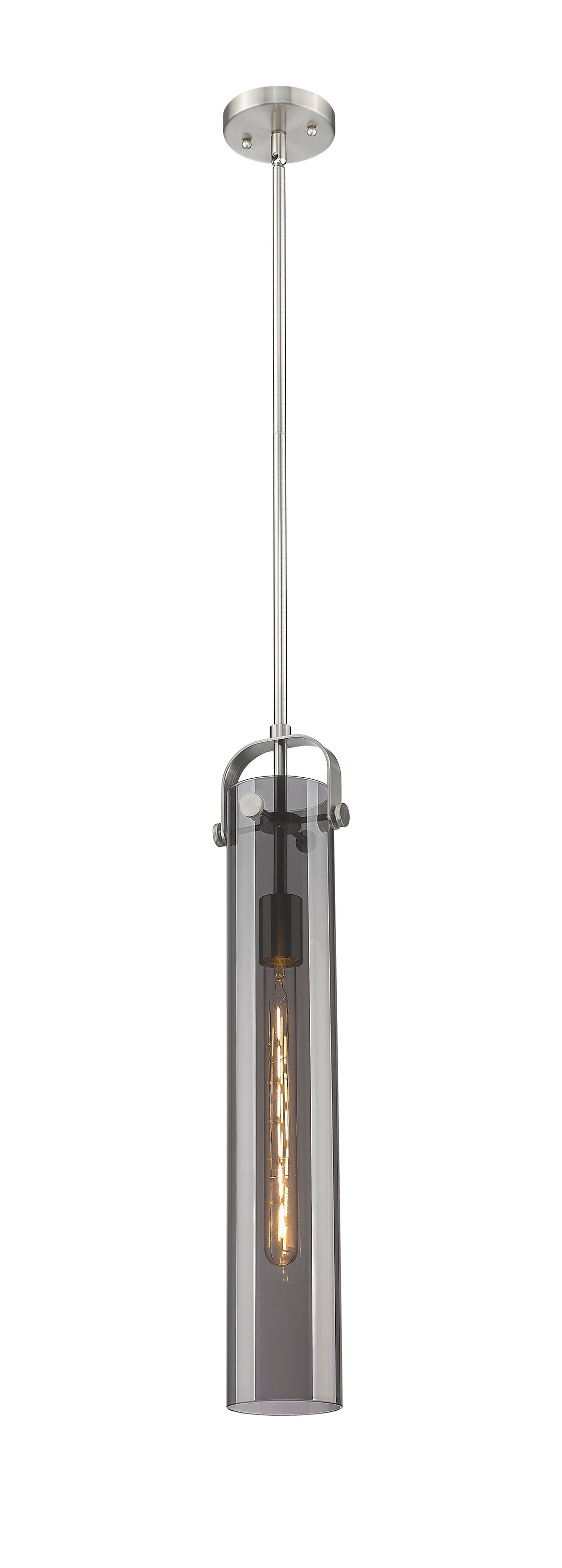 Innovations Lighting Pilaster 4.75" Pendant - Satin Nickel Pendants Innovations Lighting Light Smoke ; Glass Type: Smoked  