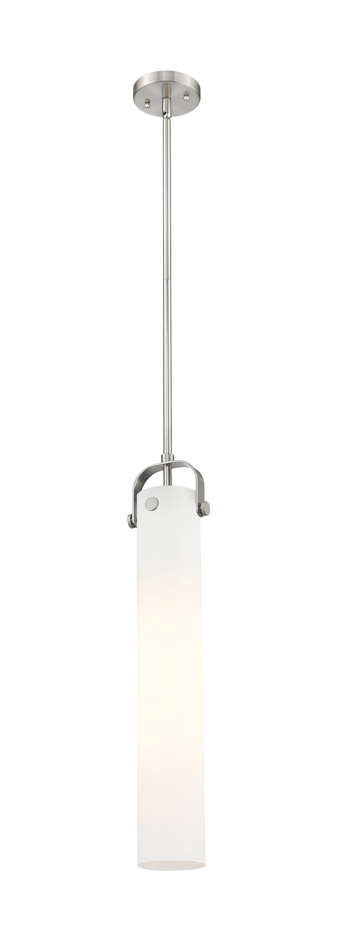 Innovations Lighting Pilaster 4.75" Pendant - Satin Nickel Pendants Innovations Lighting Cased Matte White ; Glass Type: Frosted  