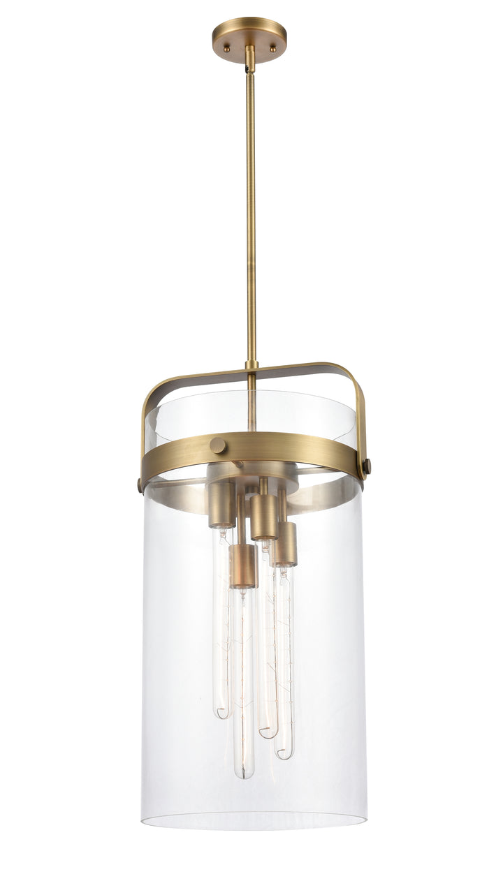 Innovations Lighting Pilaster 4" Pendant - Brushed Brass Pendants Innovations Lighting Clear ; Glass Type: Transparent  