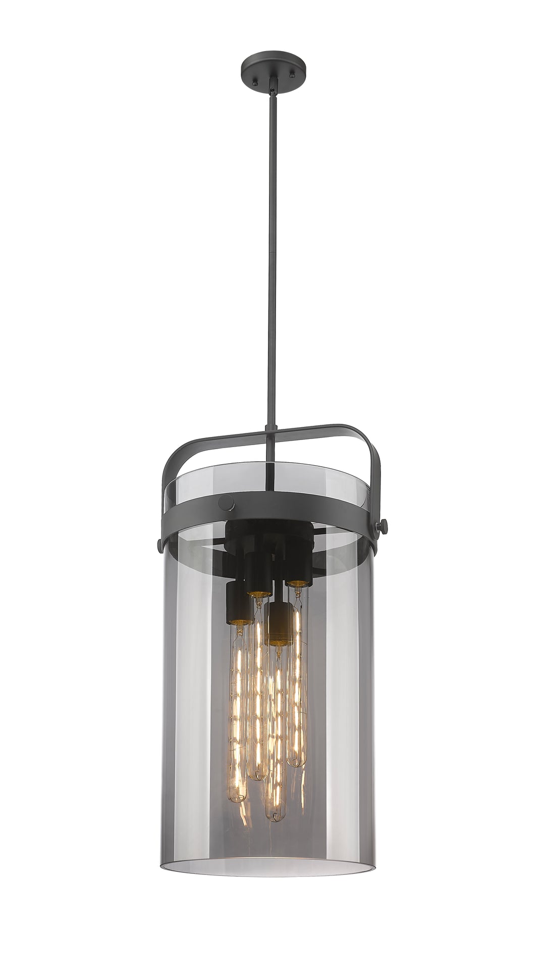 Innovations Lighting Pilaster 4" Pendant - Matte Black Pendants Innovations Lighting Light Smoke ; Glass Type: Smoked  