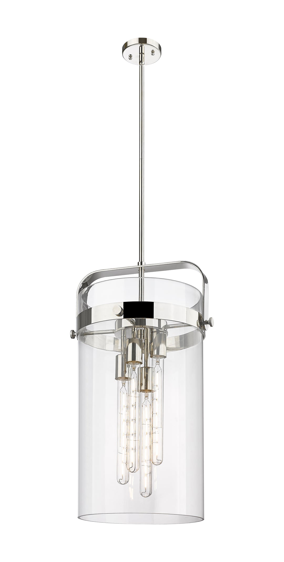 Innovations Lighting Pilaster 4" Pendant - Polished Nickel Pendants Innovations Lighting Clear ; Glass Type: Transparent  