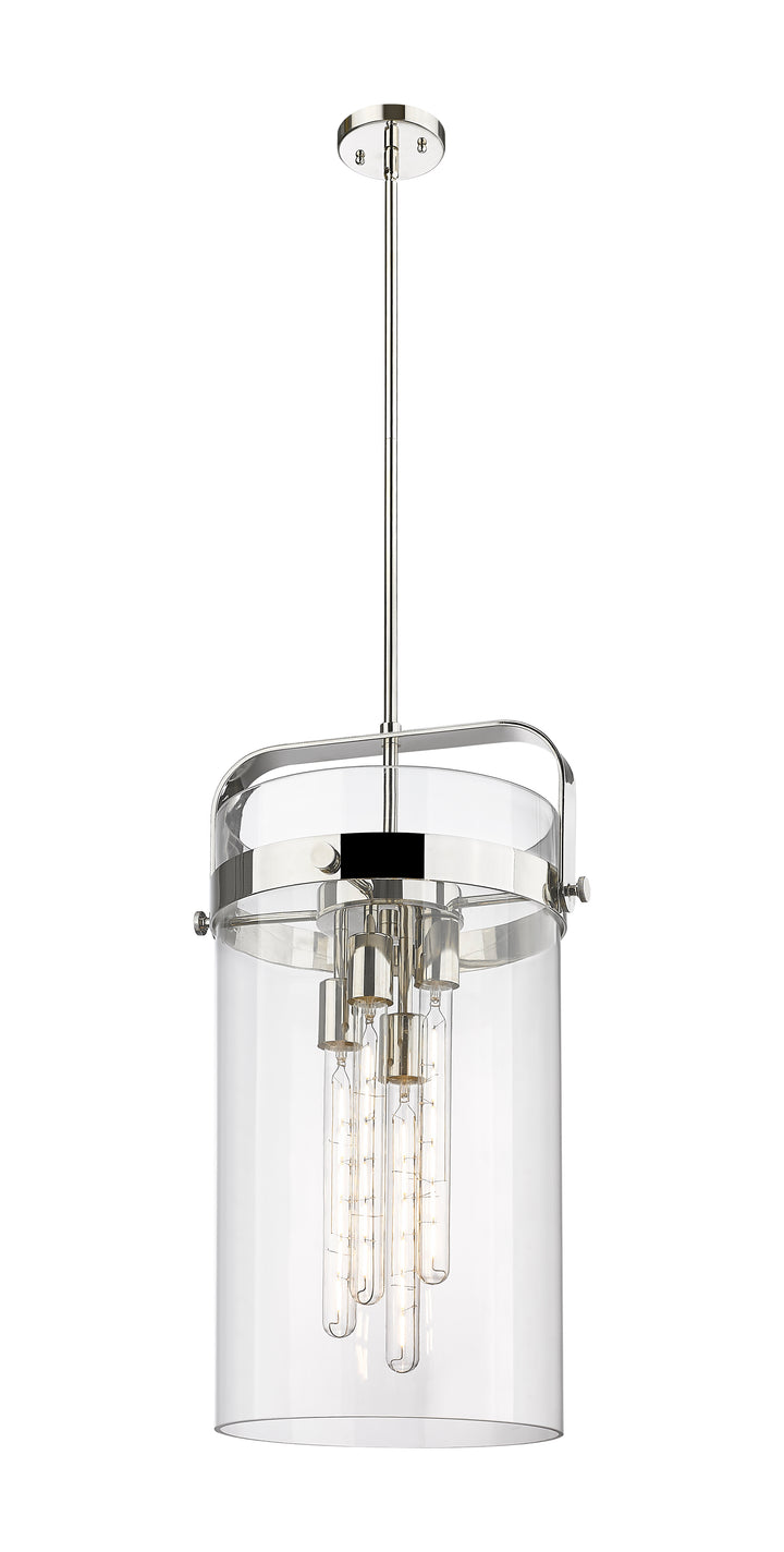 Innovations Lighting Pilaster 4" Pendant - Polished Nickel Pendants Innovations Lighting Clear ; Glass Type: Transparent  