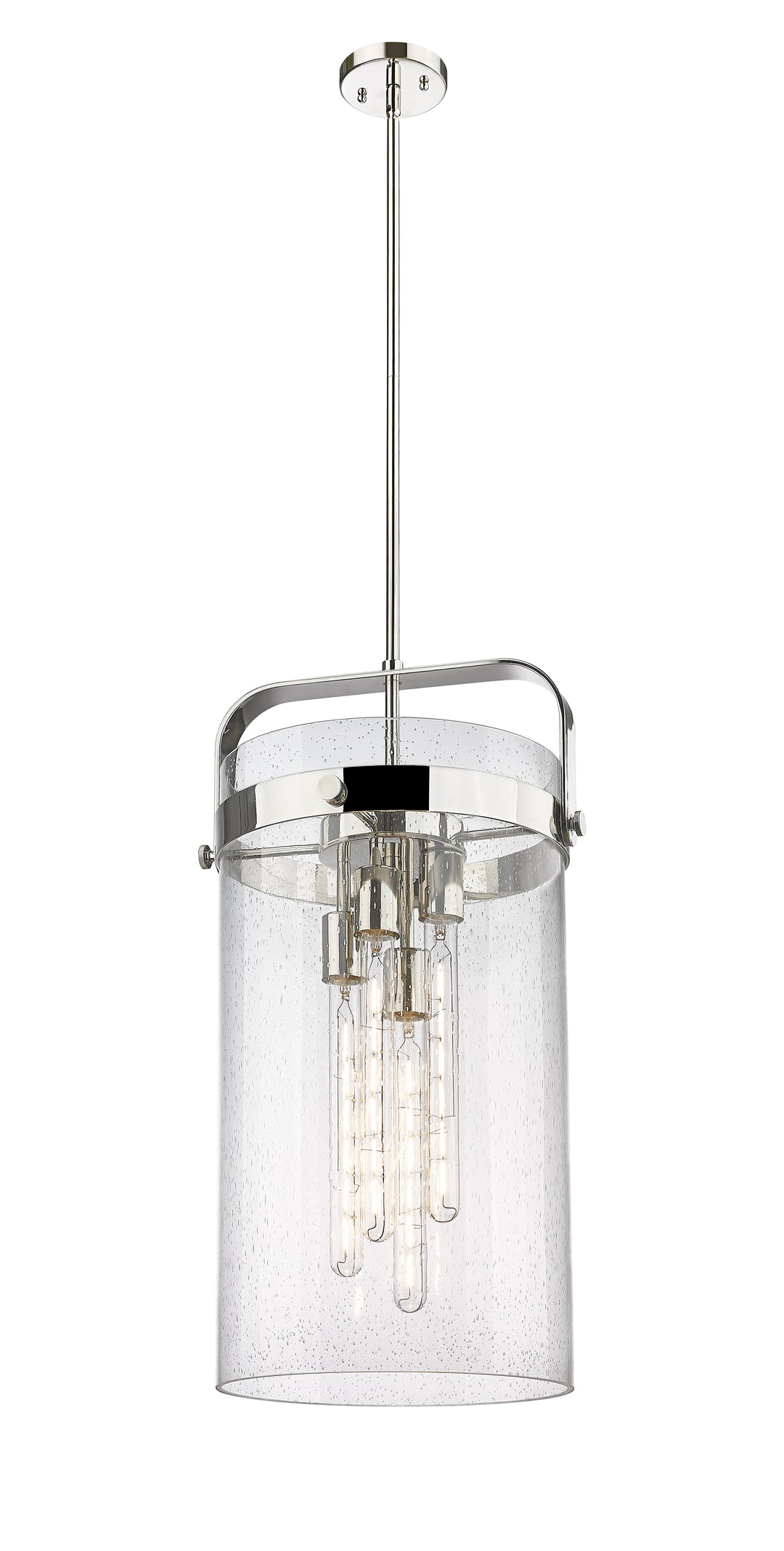 Innovations Lighting Pilaster 4" Pendant - Polished Nickel Pendants Innovations Lighting Seedy ; Glass Type: Seedy  