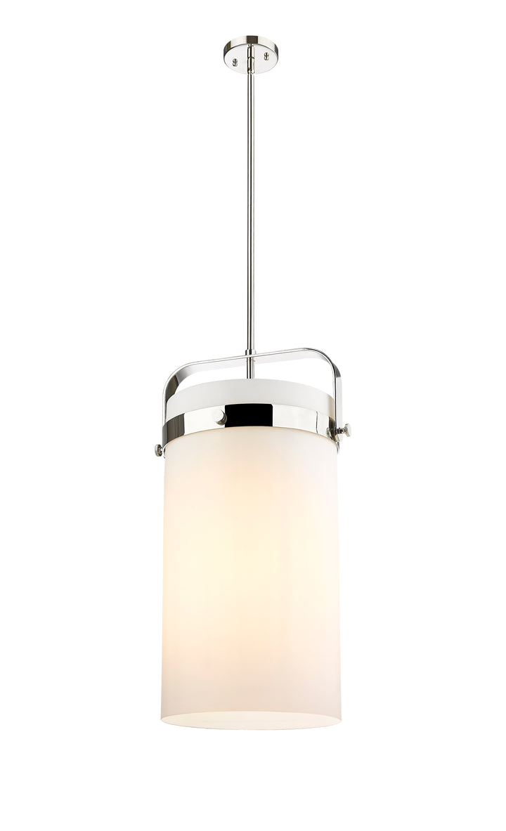 Innovations Lighting Pilaster 4" Pendant - Polished Nickel Pendants Innovations Lighting Cased Matte White ; Glass Type: Frosted  