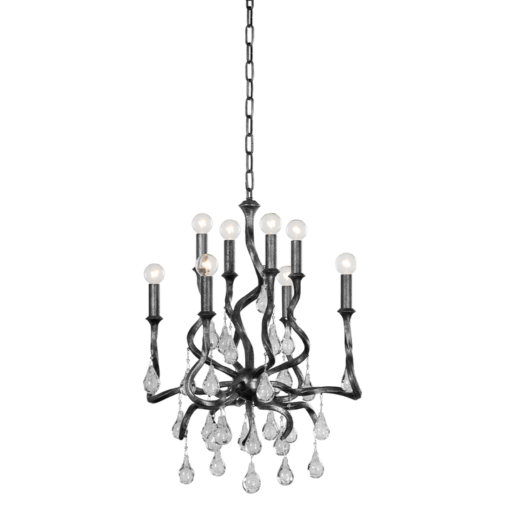 Corbett Lighting Aveline Chandelier Chandeliers Corbett Black Silver Leaf 22x27.25 