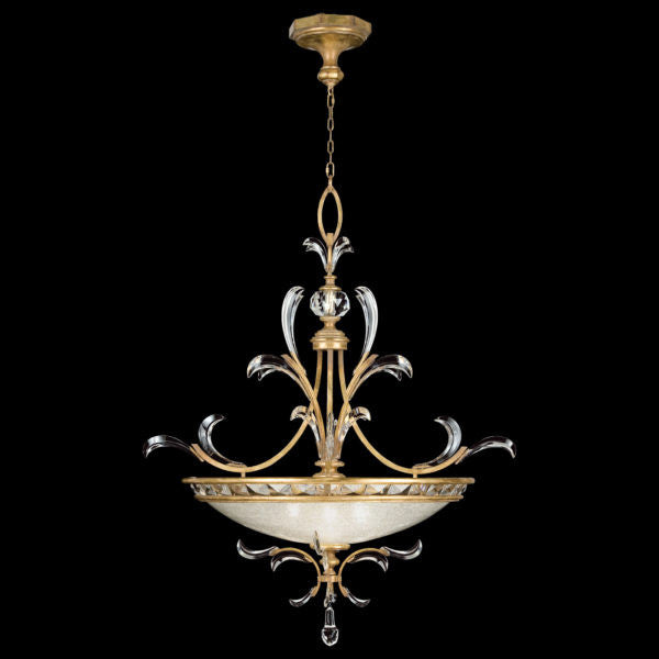 Fine Art Handcrafted Lighting Beveled Arcs 44"W Round Pendant in Muted Gold Leaf (762740ST)