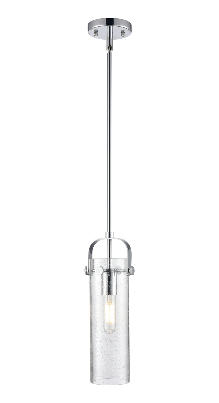 Innovations Lighting Pilaster II Cylinder 12" Pendant - Polished Chrome Pendants Innovations Lighting Seedy ; Glass Type: Seedy  