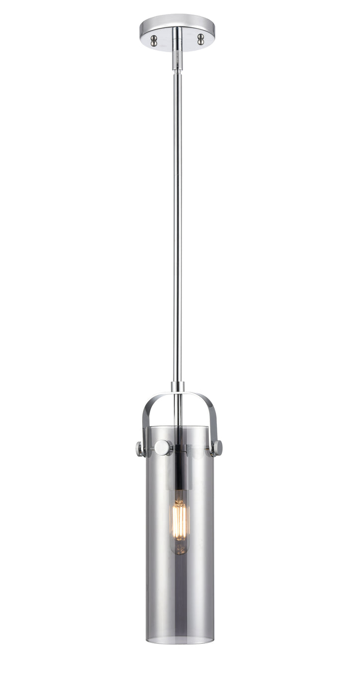 Innovations Lighting Pilaster II Cylinder 12" Pendant - Polished Chrome Pendants Innovations Lighting Light Smoke ; Glass Type: Smoked  