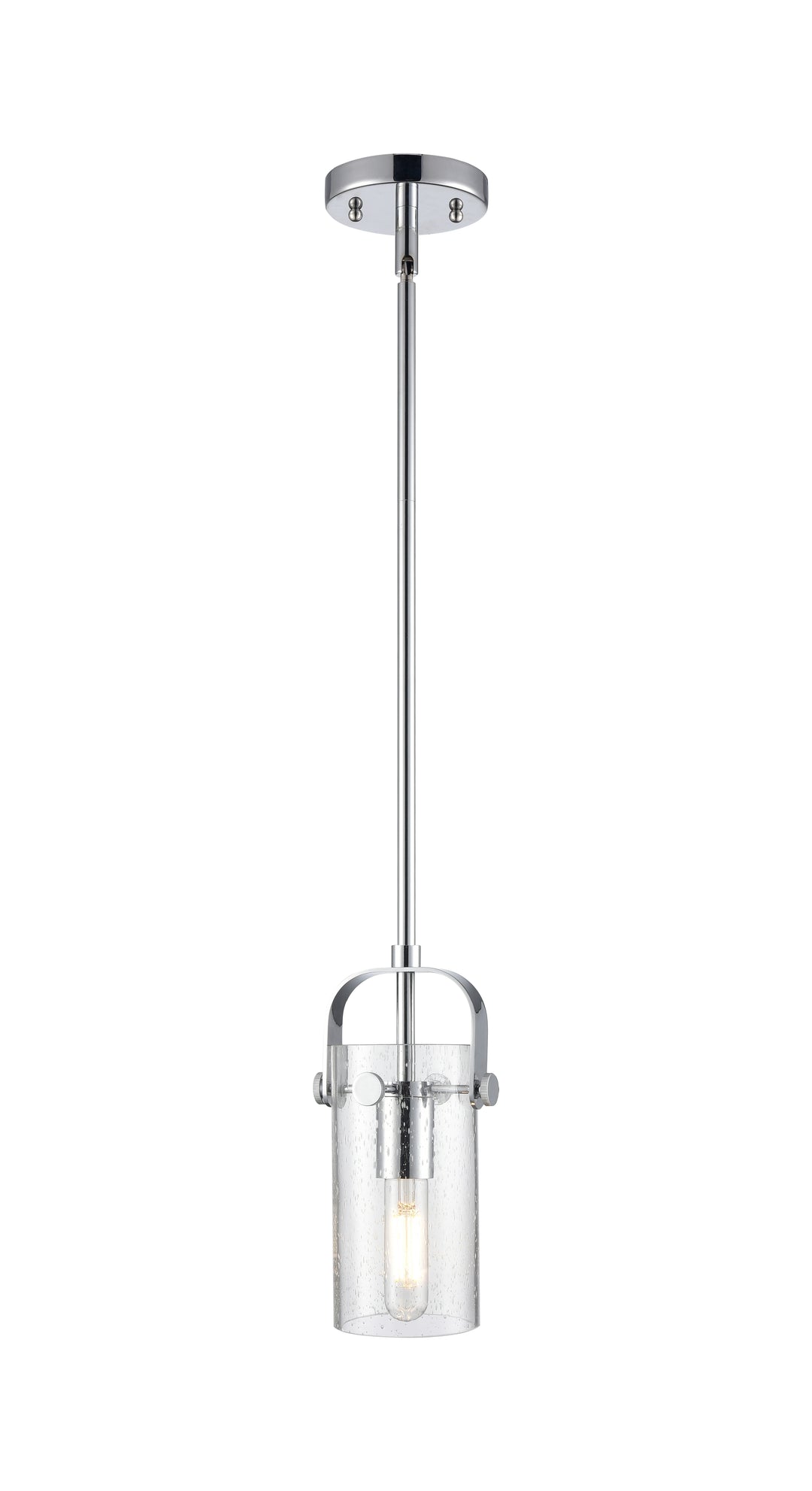 Innovations Lighting Pilaster II Cylinder 7" Pendant - Polished Chrome Pendants Innovations Lighting Seedy ; Glass Type: Seedy  