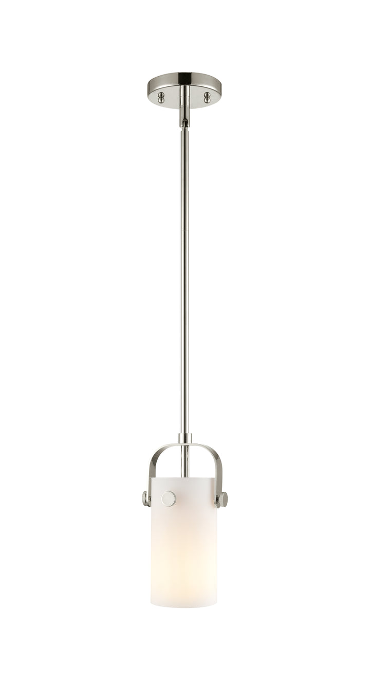 Innovations Lighting Pilaster II Cylinder 7" Pendant - Polished Nickel Pendants Innovations Lighting White ; Glass Type: Frosted  