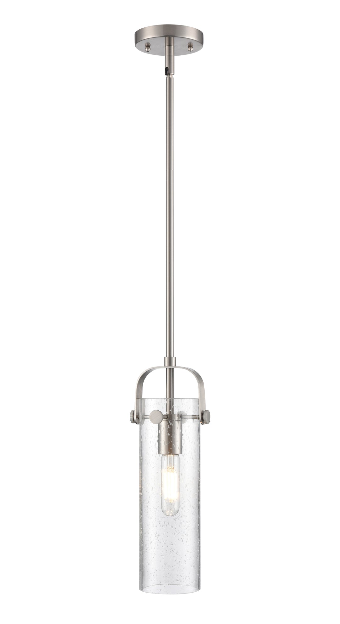 Innovations Lighting Pilaster II Cylinder 12" Pendant - Satin Nickel