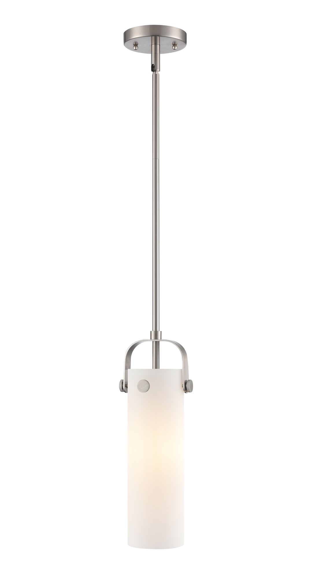 Innovations Lighting Pilaster II Cylinder 12" Pendant - Satin Nickel