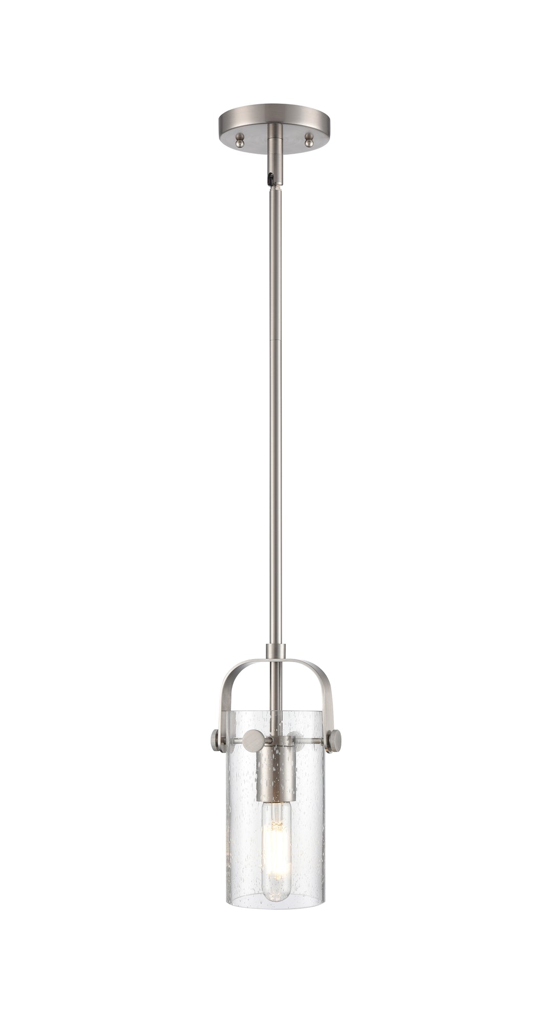 Innovations Lighting Pilaster II Cylinder 7" Pendant - Satin Nickel