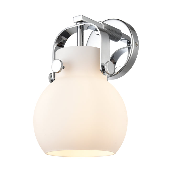 Innovations Lighting Pilaster II Sphere 6" Sconce - Polished Chrome Wall Sconces Innovations Lighting White ; Glass Type: Frosted  