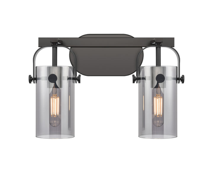 Innovations Lighting Pilaster II Cylinder 7" Bath Vanity Light - Matte Black Vanity Lights Innovations Lighting   